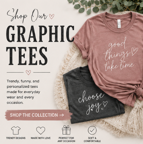 Graphic Tees | Trendy & Personalized T-Shirts | KJ & Things Co.