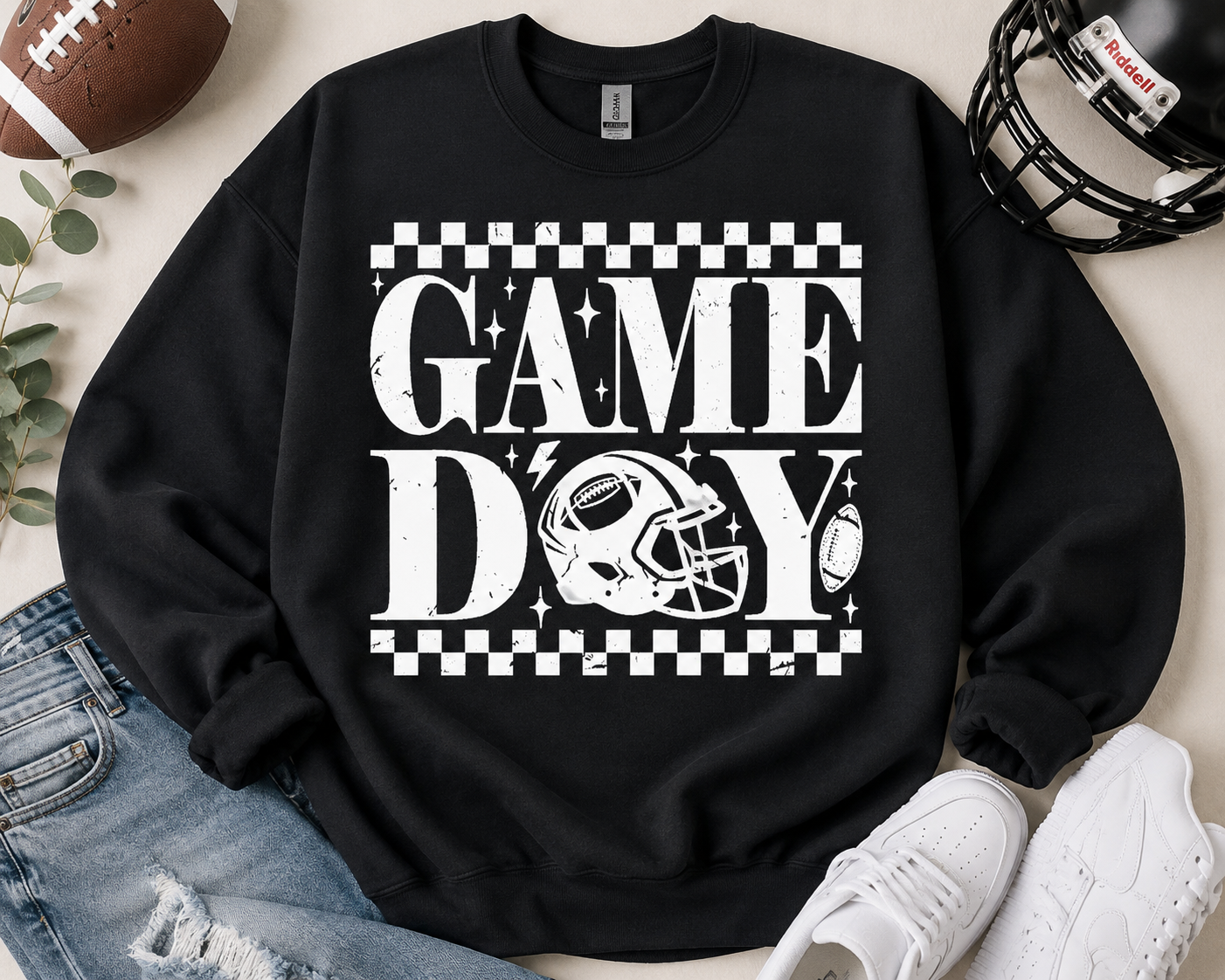 Game Day Sweatshirt | Vintage Football Crewneck | Football Season Sweatshirt | Football Mom Gift