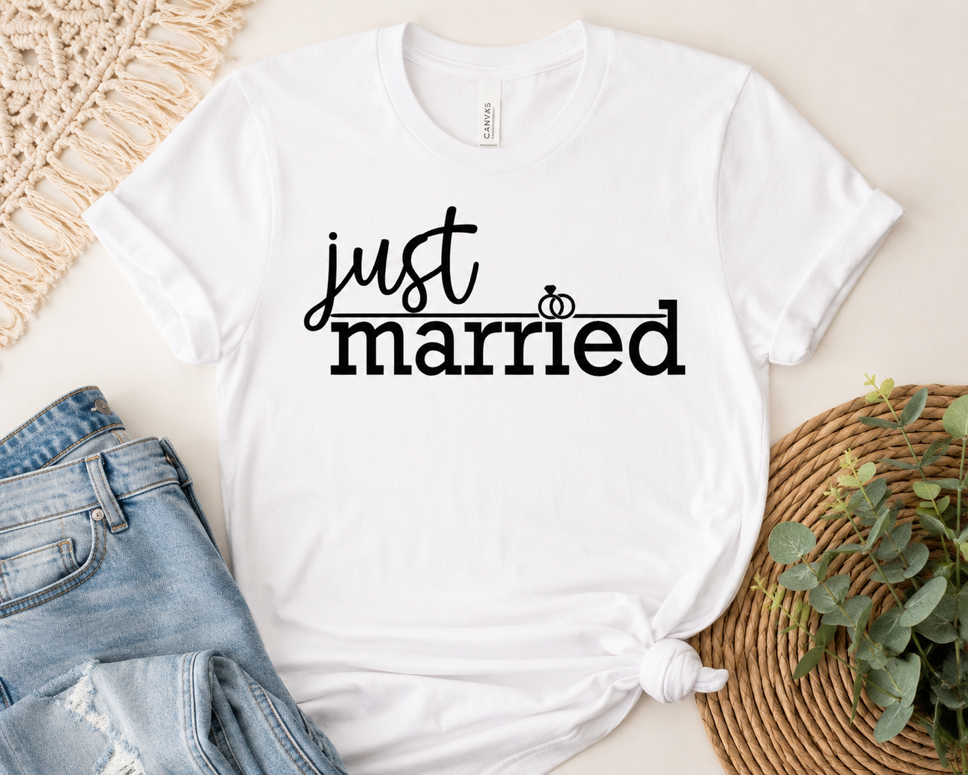 Just Married T-Shirt | Matching Bride & Groom Shirt | Wedding Gift Tee