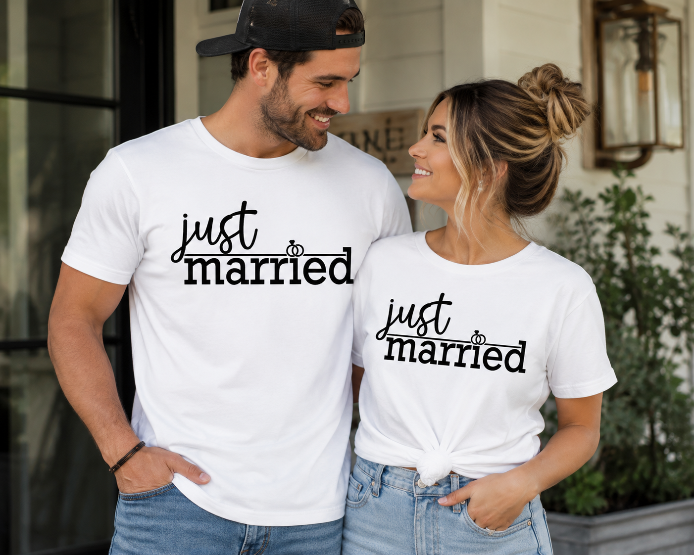 Just Married T-Shirt | Matching Bride & Groom Shirt | Wedding Gift Tee