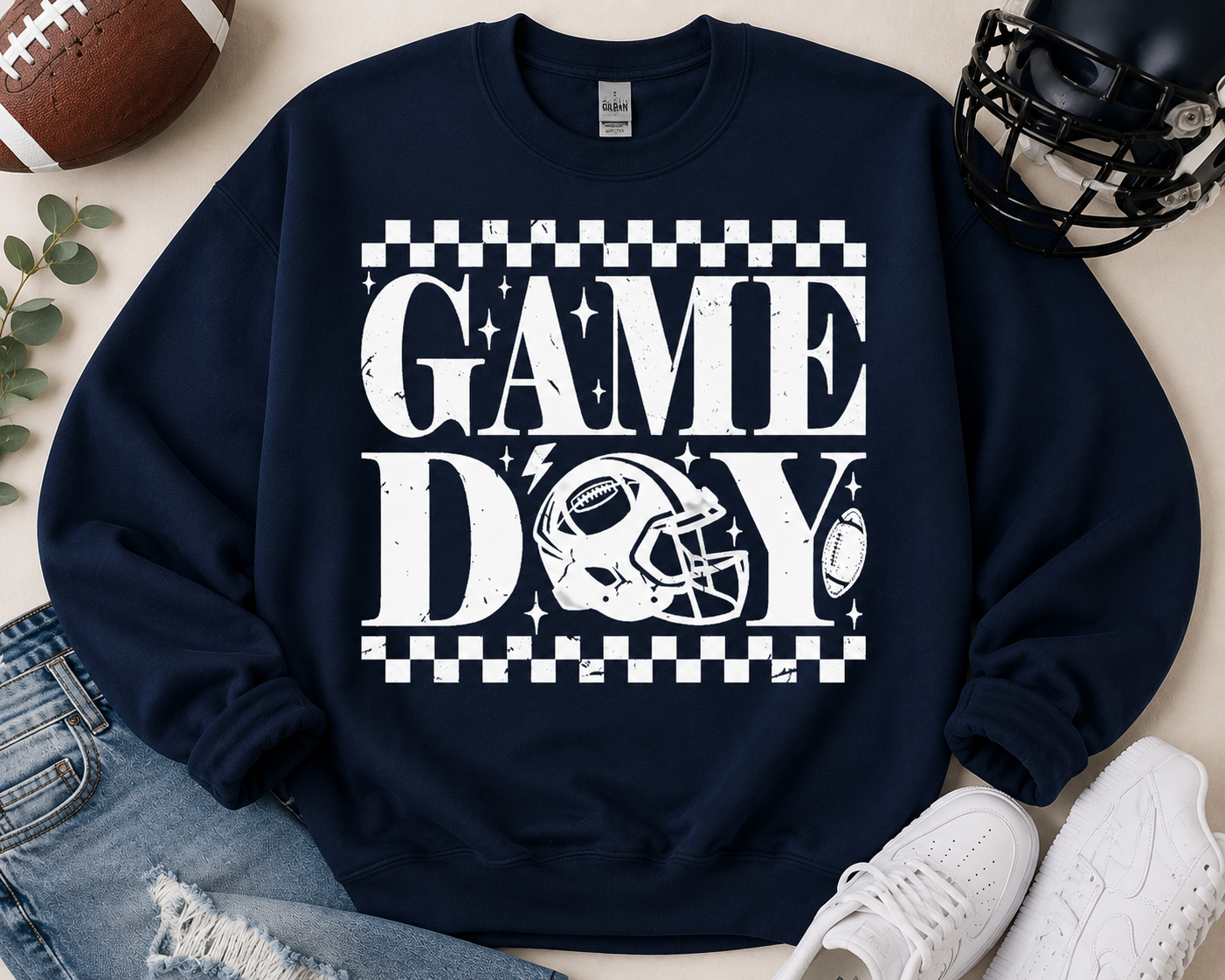 Game Day Sweatshirt | Vintage Football Crewneck | Football Season Sweatshirt | Football Mom Gift