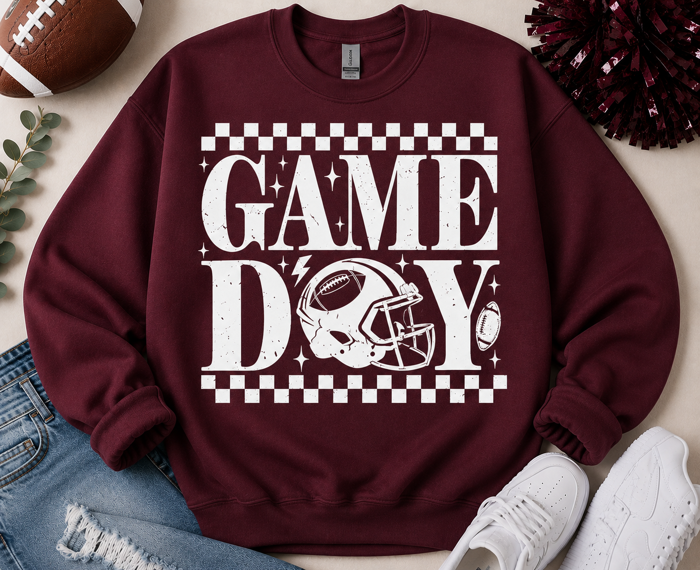Game Day Sweatshirt | Vintage Football Crewneck | Football Season Sweatshirt | Football Mom Gift