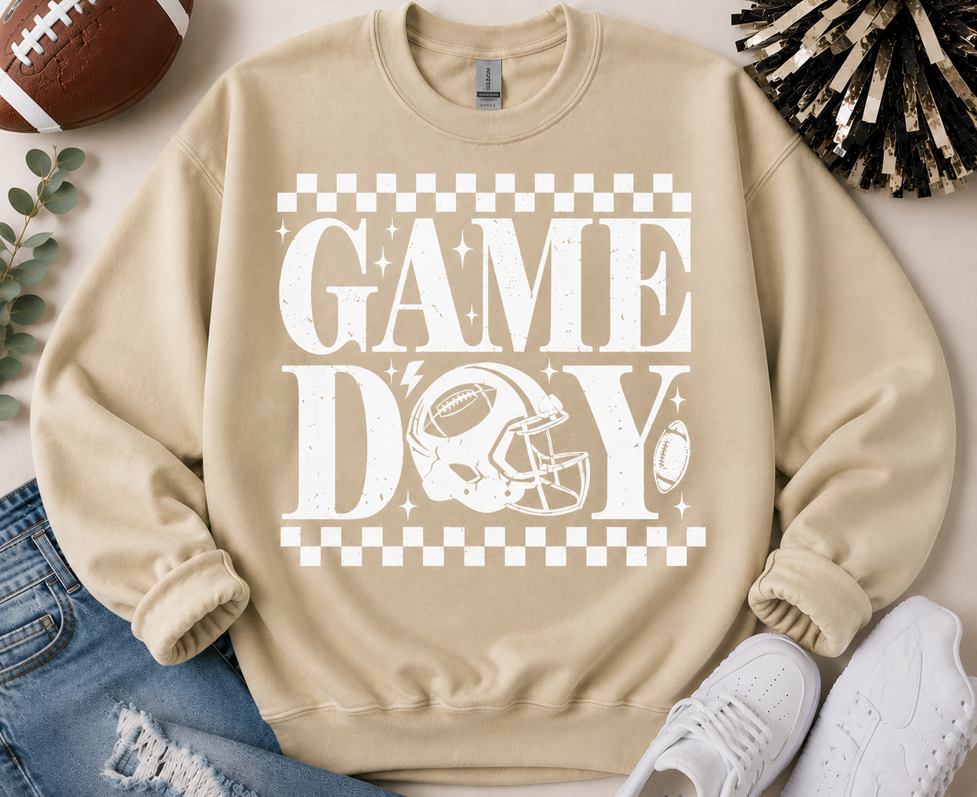 Game Day Sweatshirt | Vintage Football Crewneck | Football Season Sweatshirt | Football Mom Gift