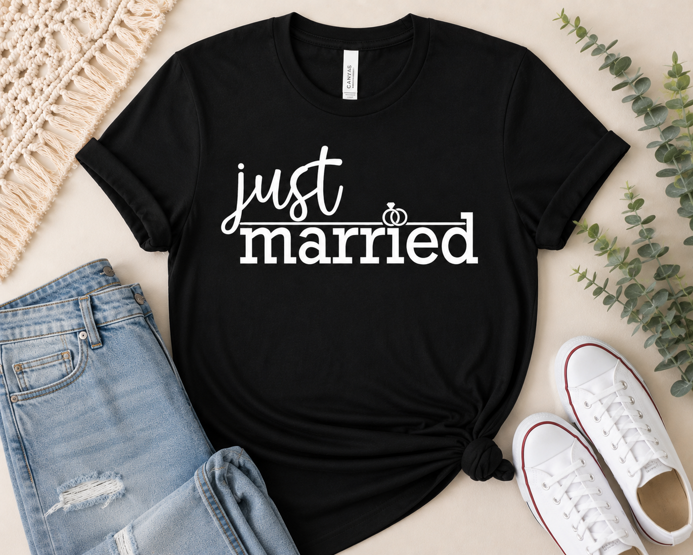 Just Married T-Shirt | Matching Bride & Groom Shirt | Wedding Gift Tee