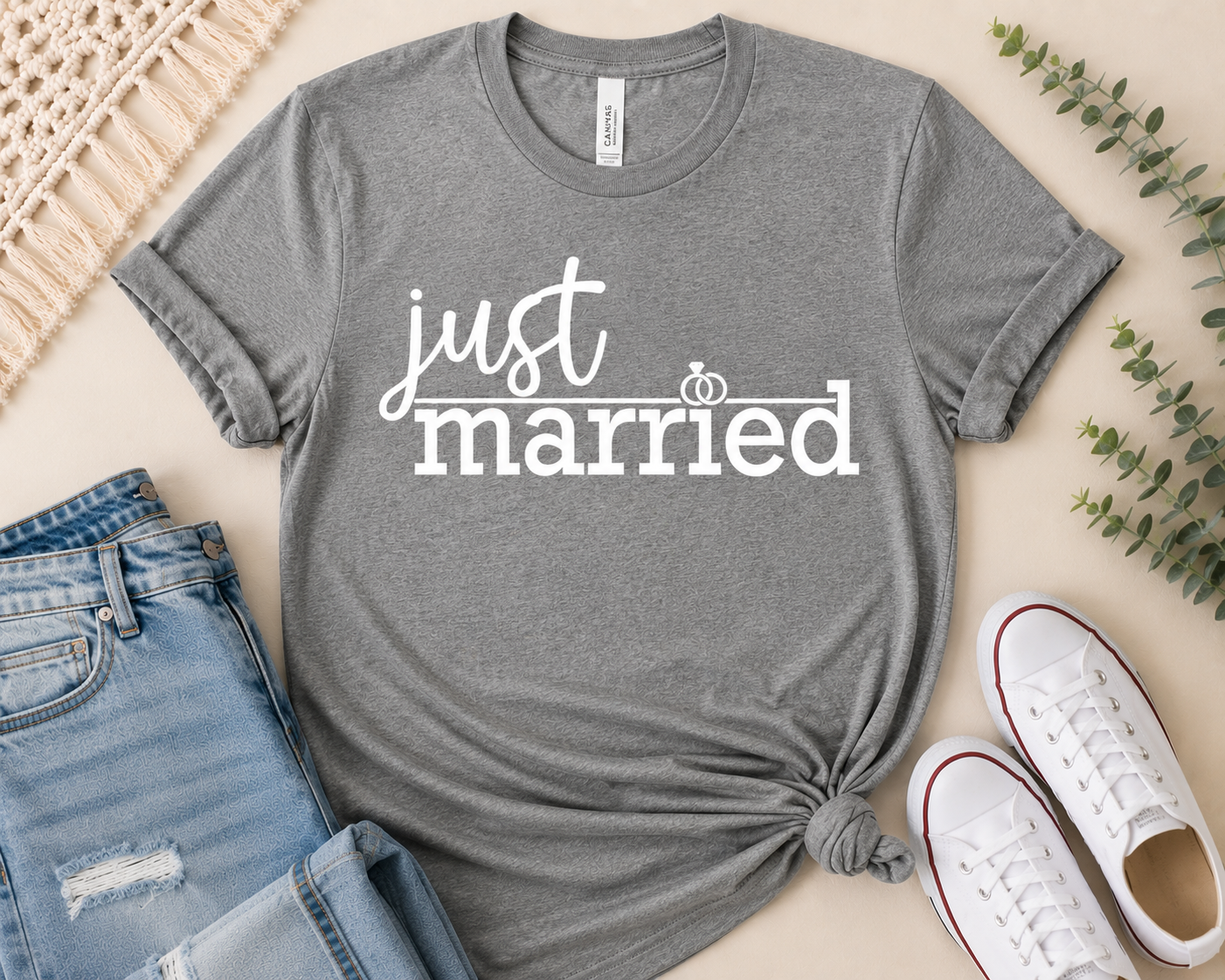 Just Married T-Shirt | Matching Bride & Groom Shirt | Wedding Gift Tee